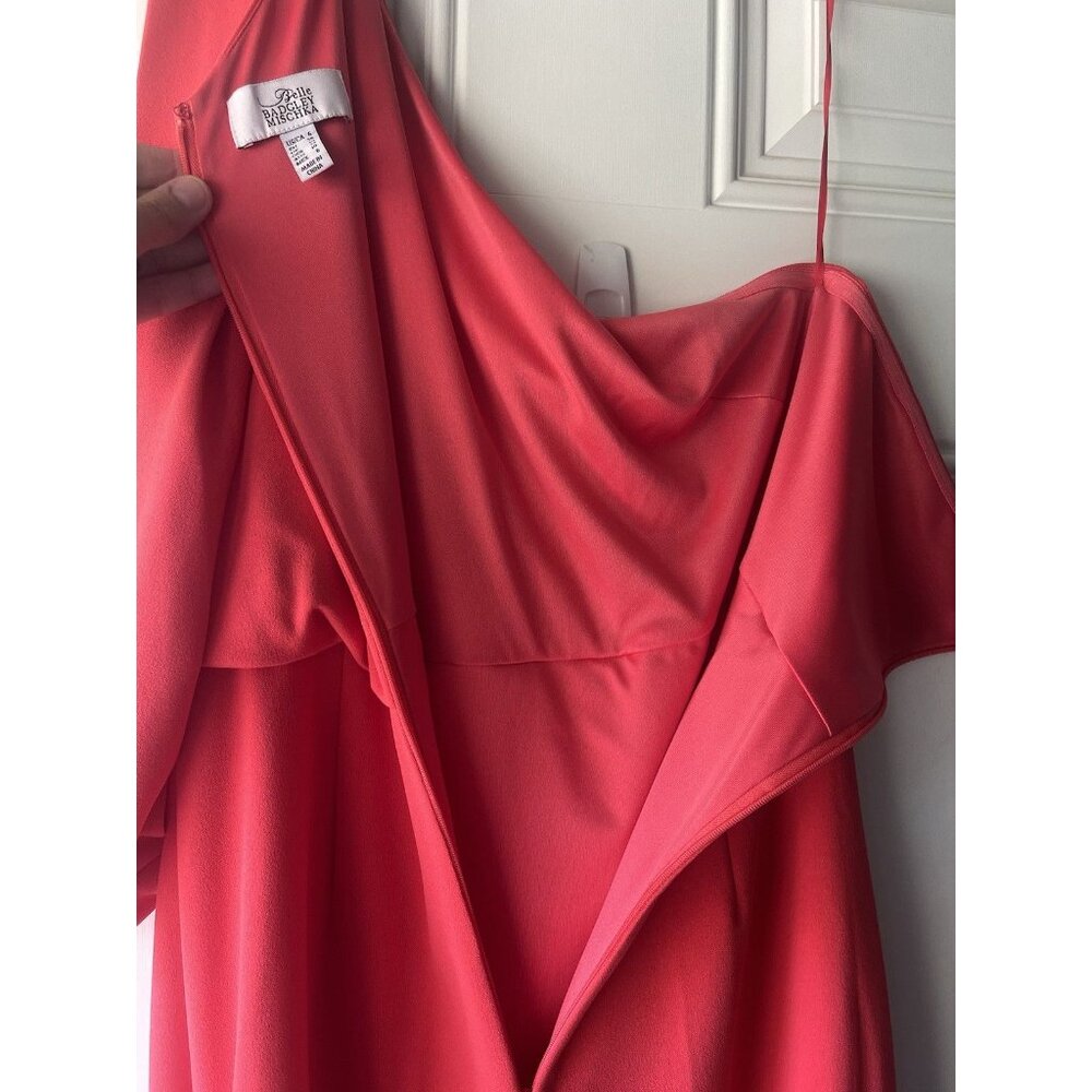 Belle Badgley Mischka Raya One Shoulder Draped Side Slit Maxi Dress Size 6 - Picture 9 of 12